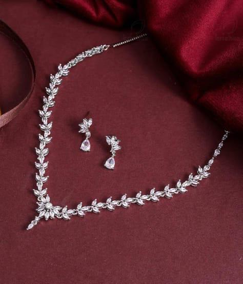 š Premium CZ Diamond Necklace & Earrings Set