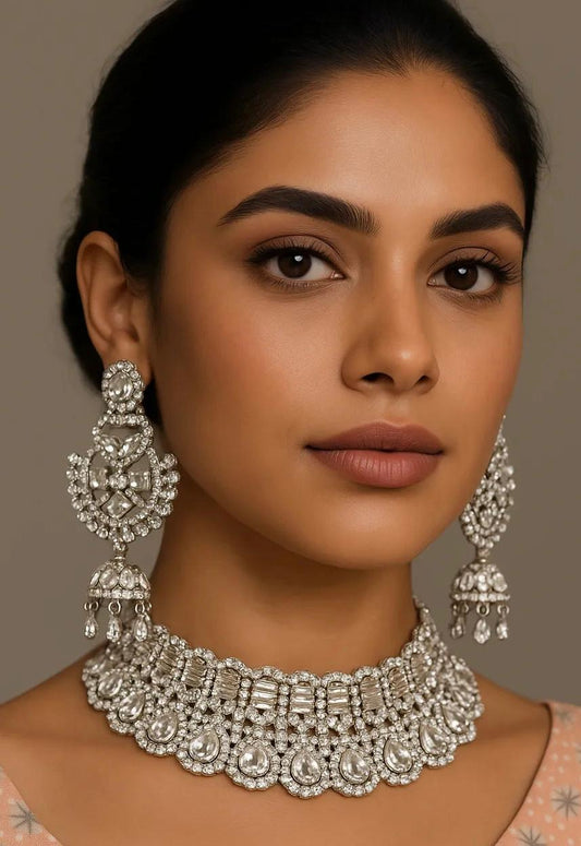 Aarohi Mirror Polki Bridal Set