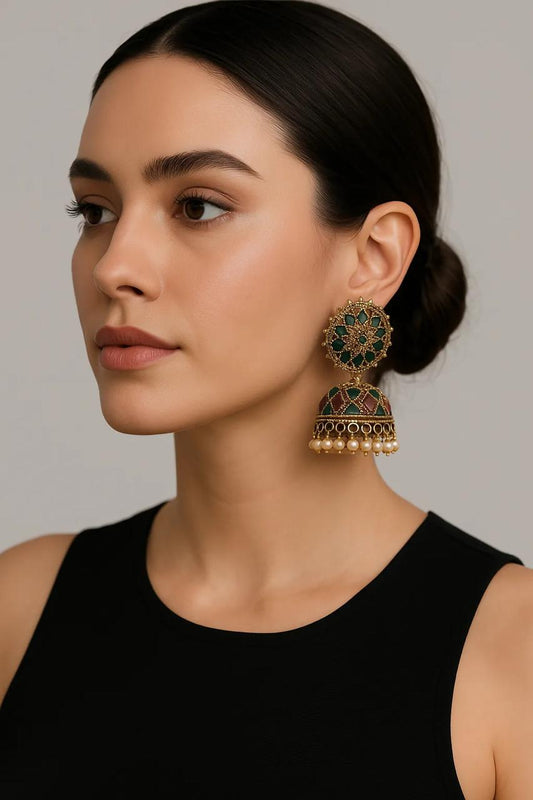 Meher Kundan Jhumka Earrings