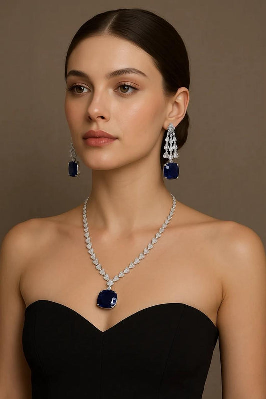 Noor Midnight Majesty CZ Necklace Set